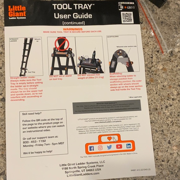 Little Giant Tool Tray - Ladder Accessory - Black and Red - Picture 8 of 12